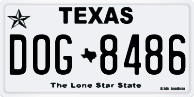 TX license plate DOG8486