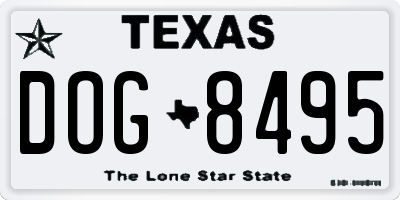 TX license plate DOG8495