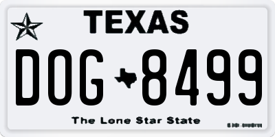 TX license plate DOG8499
