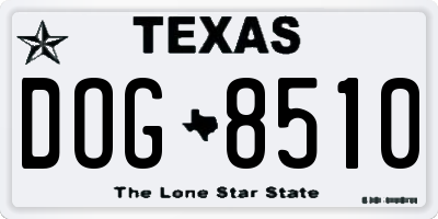 TX license plate DOG8510