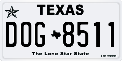 TX license plate DOG8511