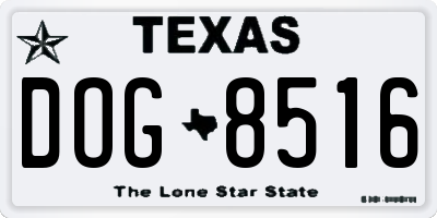 TX license plate DOG8516