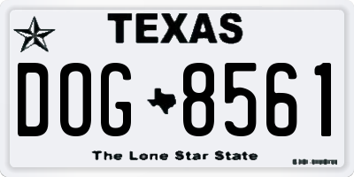 TX license plate DOG8561