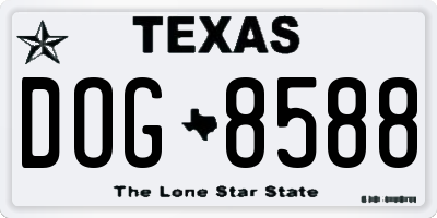 TX license plate DOG8588