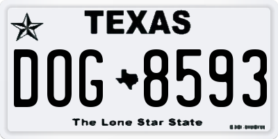 TX license plate DOG8593