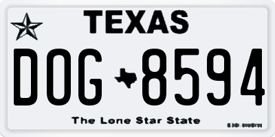TX license plate DOG8594