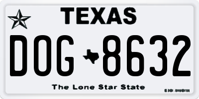TX license plate DOG8632