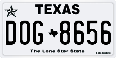 TX license plate DOG8656