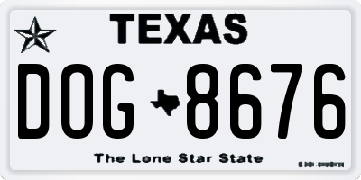 TX license plate DOG8676