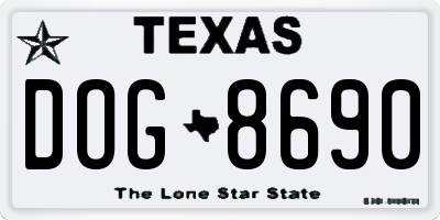 TX license plate DOG8690