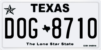 TX license plate DOG8710