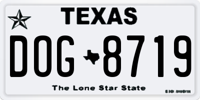 TX license plate DOG8719