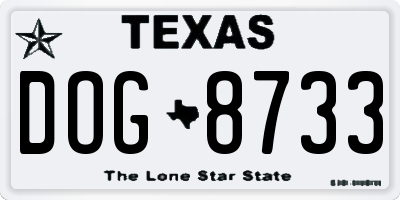TX license plate DOG8733