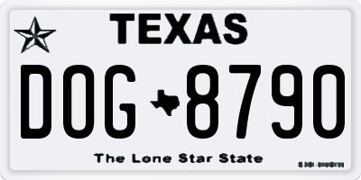 TX license plate DOG8790