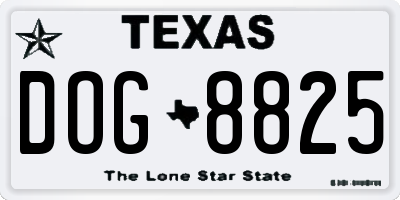 TX license plate DOG8825