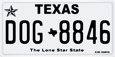 TX license plate DOG8846