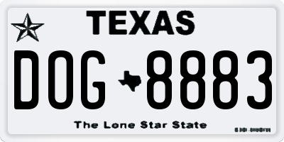 TX license plate DOG8883