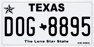 TX license plate DOG8895