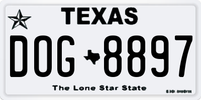 TX license plate DOG8897
