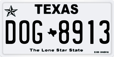 TX license plate DOG8913