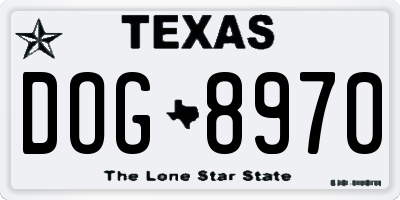 TX license plate DOG8970