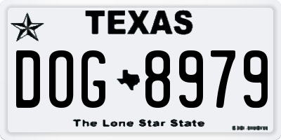 TX license plate DOG8979