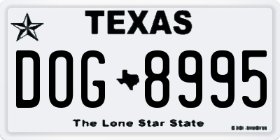 TX license plate DOG8995