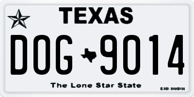 TX license plate DOG9014