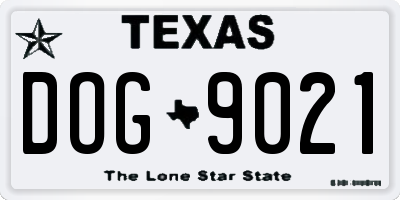 TX license plate DOG9021