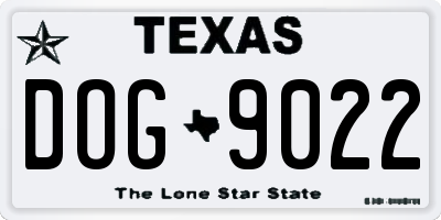TX license plate DOG9022