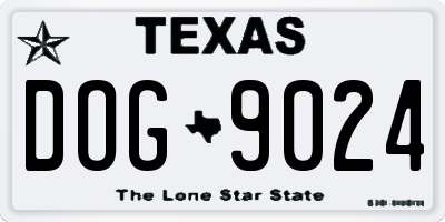 TX license plate DOG9024