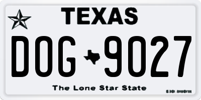 TX license plate DOG9027