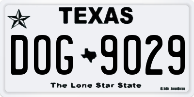 TX license plate DOG9029