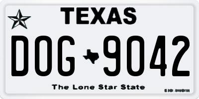 TX license plate DOG9042