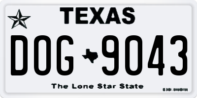 TX license plate DOG9043