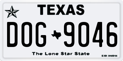 TX license plate DOG9046
