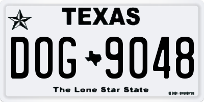 TX license plate DOG9048