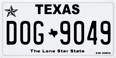 TX license plate DOG9049