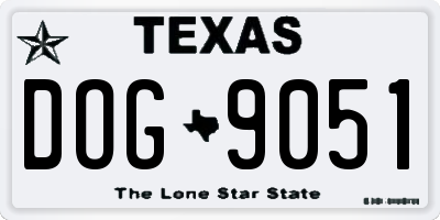 TX license plate DOG9051