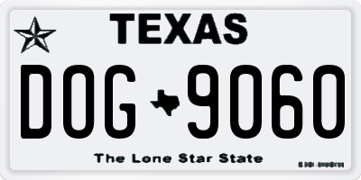 TX license plate DOG9060