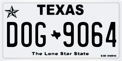 TX license plate DOG9064