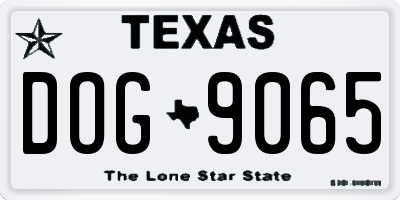 TX license plate DOG9065