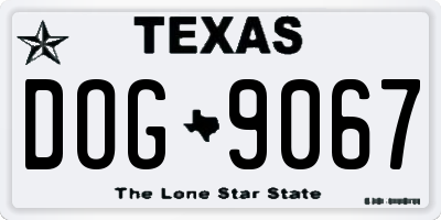 TX license plate DOG9067
