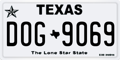 TX license plate DOG9069