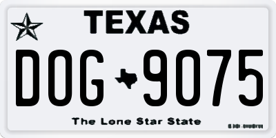 TX license plate DOG9075