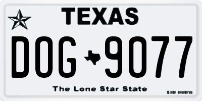 TX license plate DOG9077