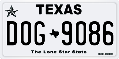 TX license plate DOG9086