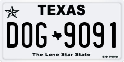 TX license plate DOG9091