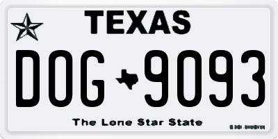 TX license plate DOG9093