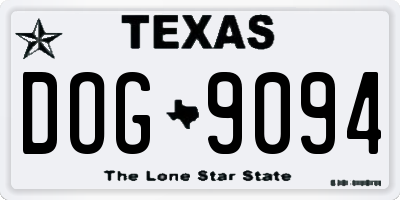 TX license plate DOG9094